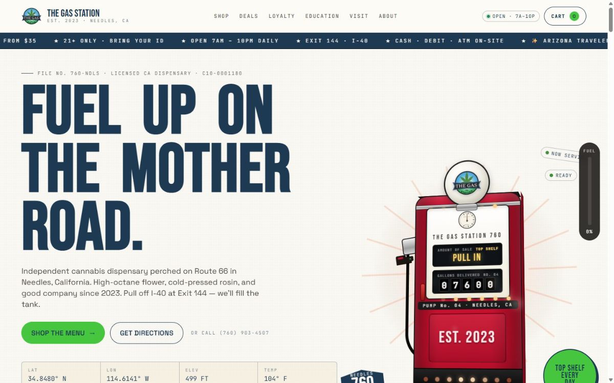 The Gas Station 760 homepage: Fuel up on the Mother Road